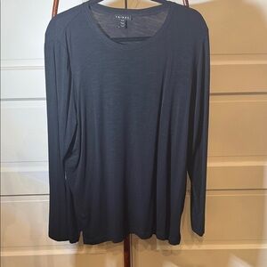 Tribal Black Long Sleeve Top Women’s Medium Soft Rayon Stretch Basic Blouse